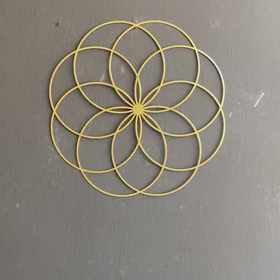 Sacred Geometry Metal Art, Gold Metal Wall Art, Yoga Studio Decor, Modern Mandala Wall Art