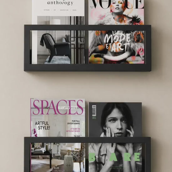 Minimalist Wall-Mounted Magazine Rack – Metal Bookshelf, Vinyl Display Shelf