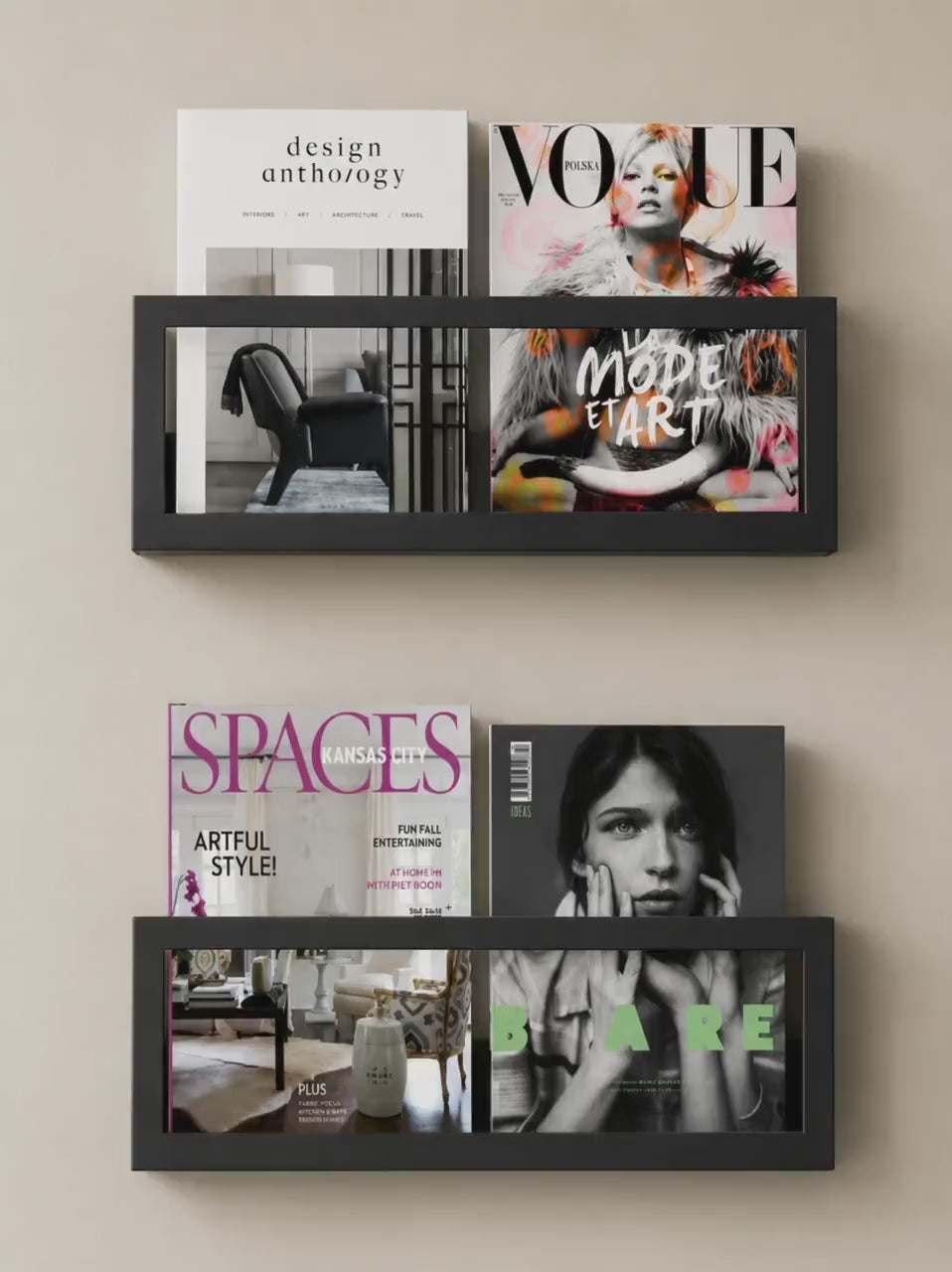 Minimalist Wall-Mounted Magazine Rack – Metal Bookshelf, Vinyl Display Shelf