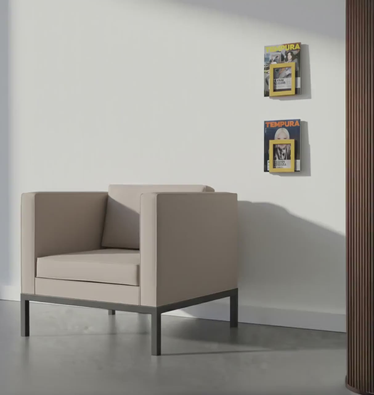 Metal Wall Mount Magazine Holder, Modern Bookshelf, Vinyl Record Storage, Brochure Display Rack