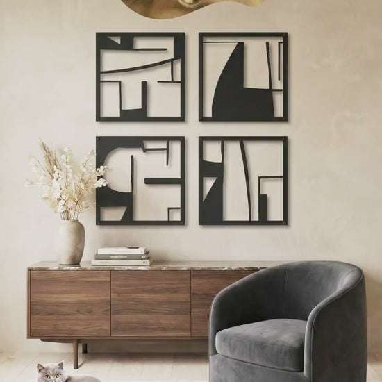 Luxury Abstract Metal Wall Art Set - Modern Decor for Hotel Lobbies, Offices & High-End Interiors