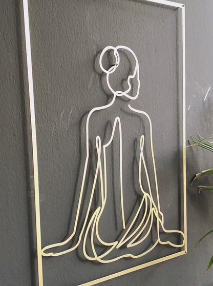 Naked Woman Wall Art Set, Bedroom Gold Wall Decor, Bathroom Metal Wall Decor, Woman Body Naked Wall Decor, Large Wall Decor, Woman Legs