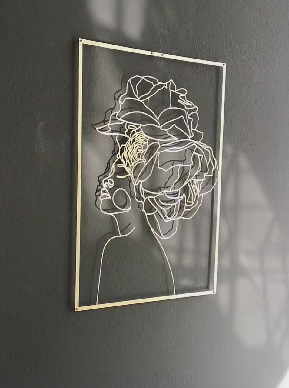 Rose Woman Metal Wall Art