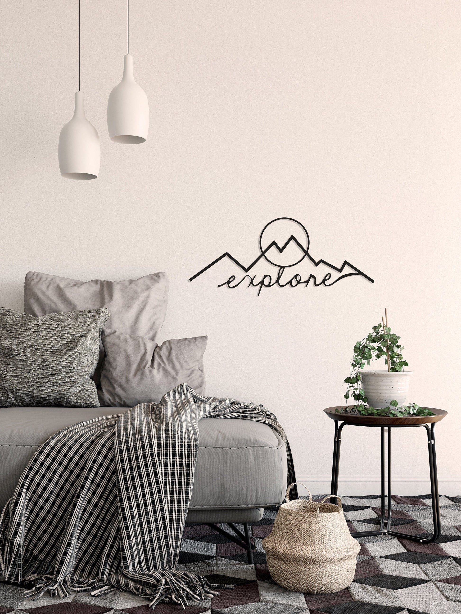 Mountain Metal Wall Art, Traveler Home Decor, Gift For Travelers,Living-room Wall Hangings, Birthday Gift