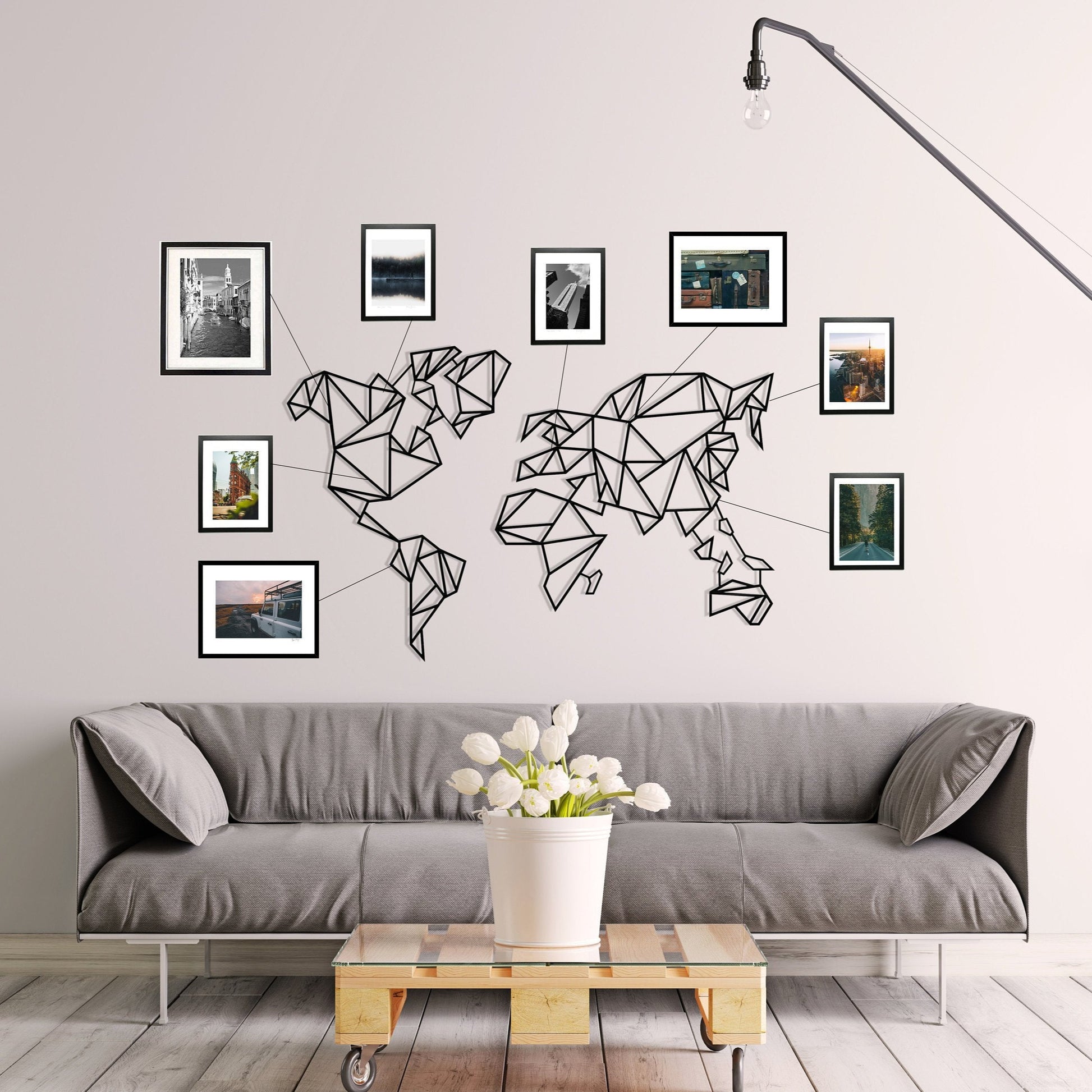 Black Metal World Map Wall Decor - Colorfullworlds – ColorfullWorlds