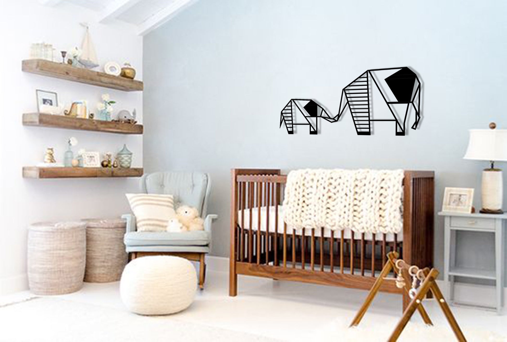 Elephant Family Metal Wall Decor - BlackIvyCrafts