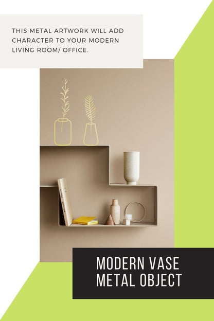 Gold Metal Modern Vase - BlackIvyCrafts