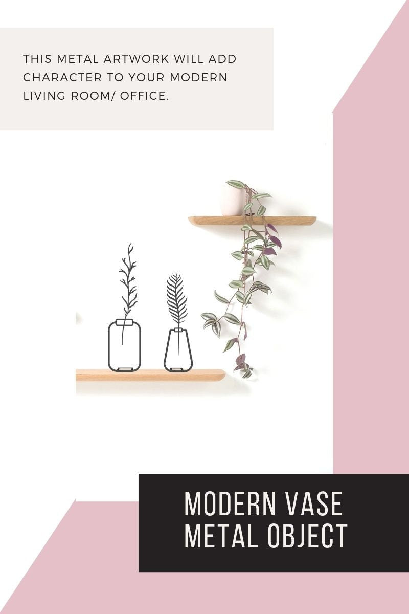 Modern vase, Modern Metal Vase, Minimal Shelf Decor, Metal Art Decor, Vase Decor, Gold Shelf Decor