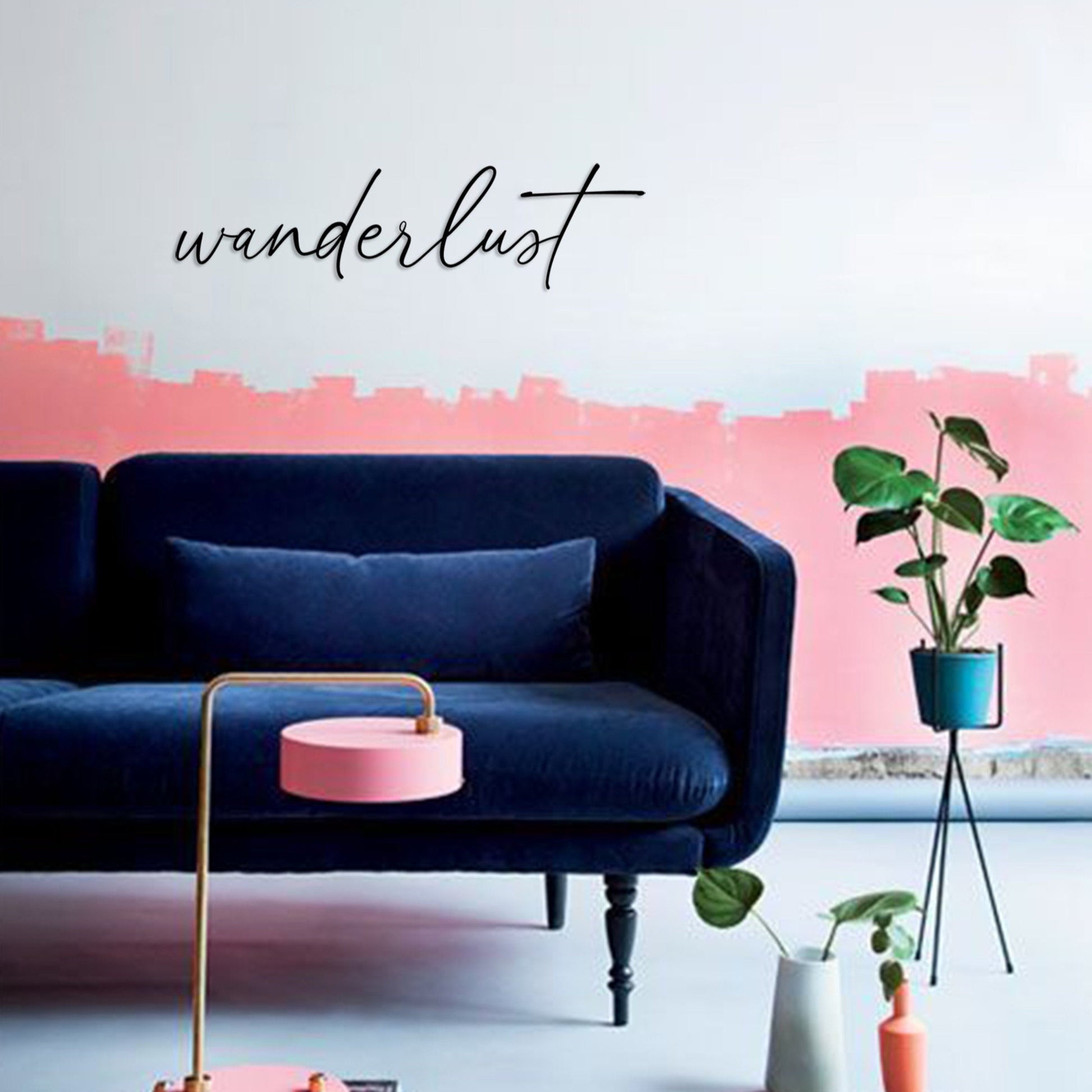 Wanderlust Metal Wall Sign - BlackIvyCrafts