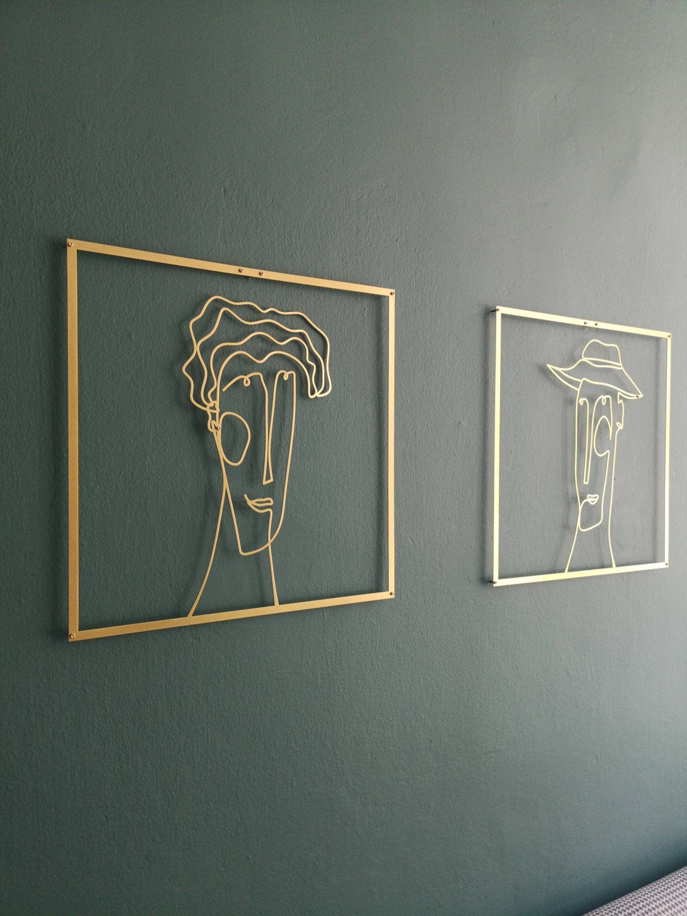 Couple Metal Wall Art Set - BlackIvyCrafts
