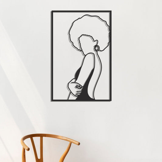 Afro Woman Wall Art - BlackIvyCrafts