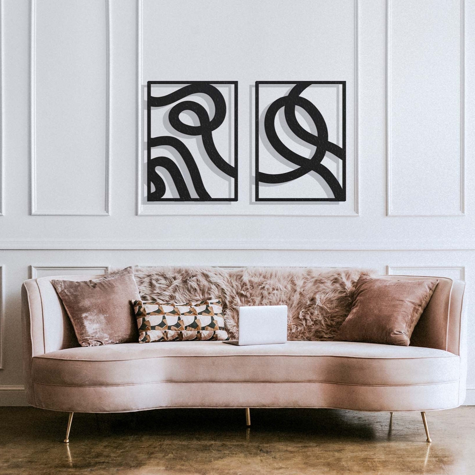 Abstract Metal Wall Art, Wall Decor Set, Living Room Wall Decor, Modern Large Art, Unique Wall Decor, Mid-Century Modern, Office Deco