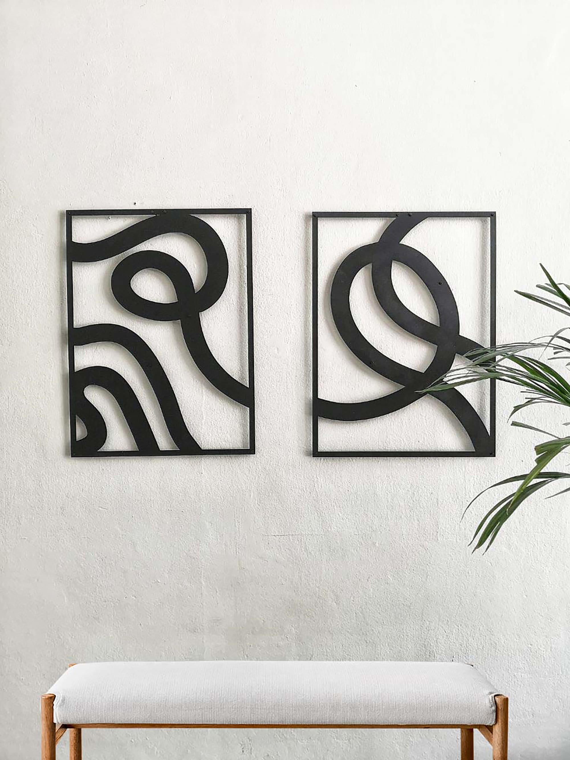 Line Art Metal Wall Decor Set -WA059