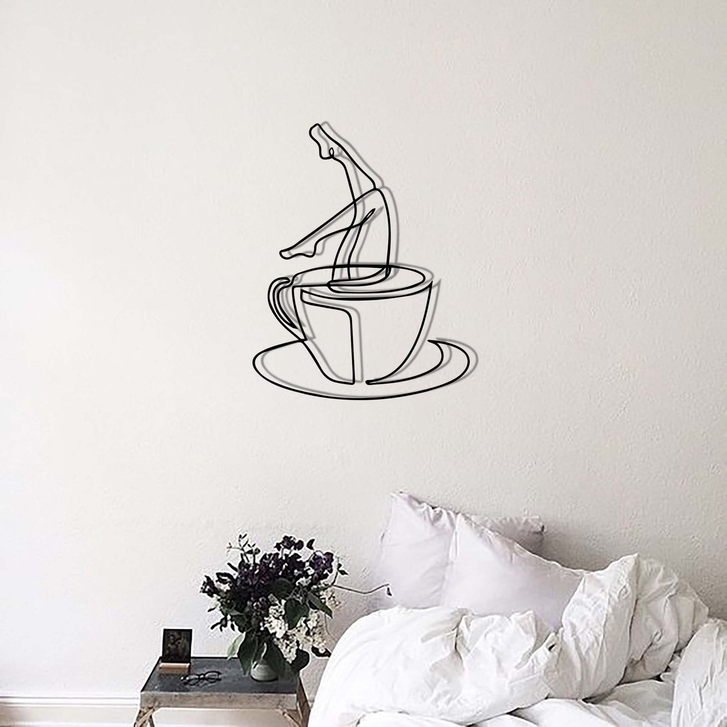 Woman Legs Metal Wall Decor, Coffee Metal Wall Decor, Cafe Wall Art, Modern Coffee Corner Decor, Woman Wall Decor, Gift for Her