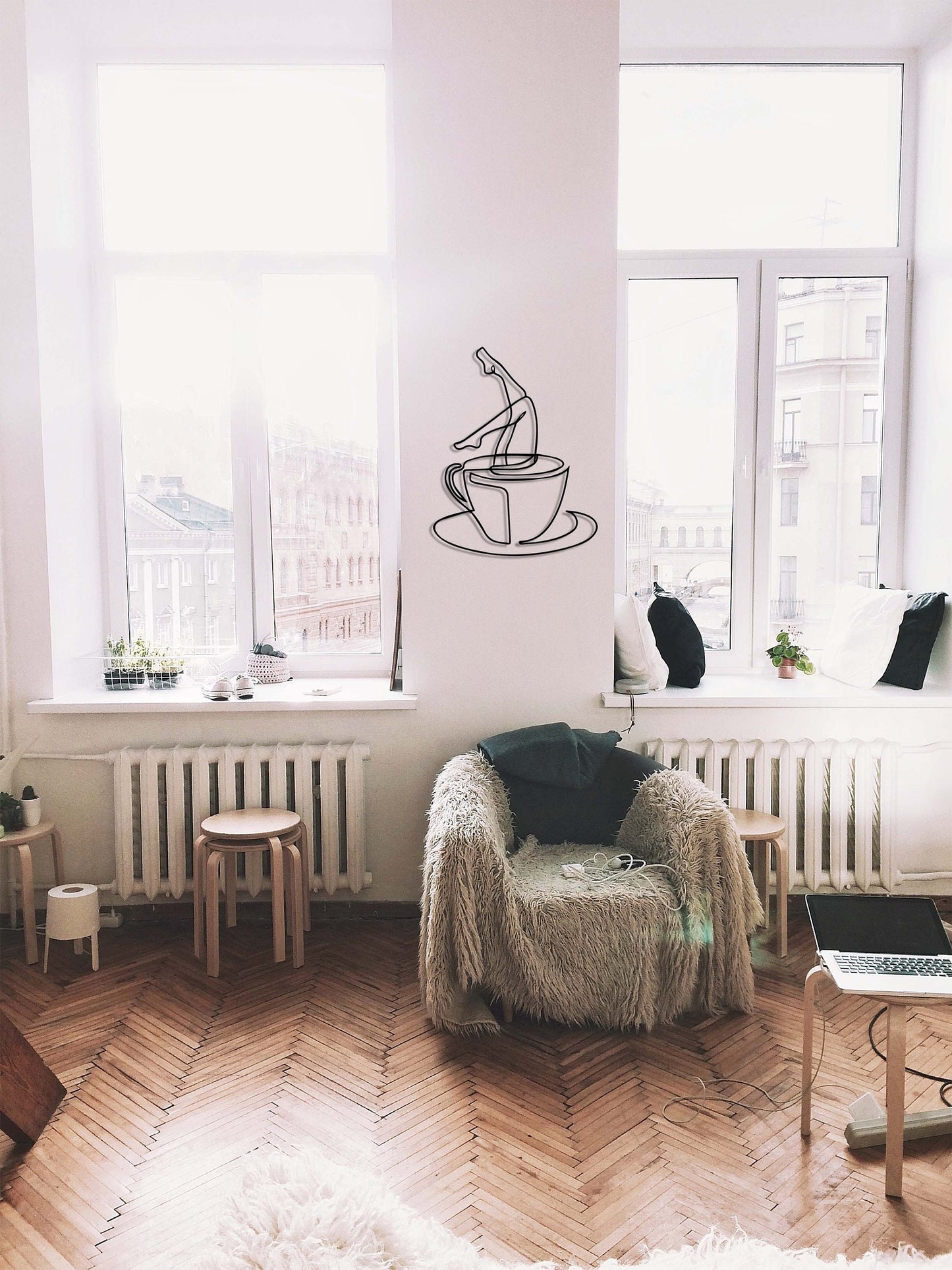 Woman Legs Metal Wall Decor, Coffee Metal Wall Decor, Cafe Wall Art, Modern Coffee Corner Decor, Woman Wall Decor, Gift for Her