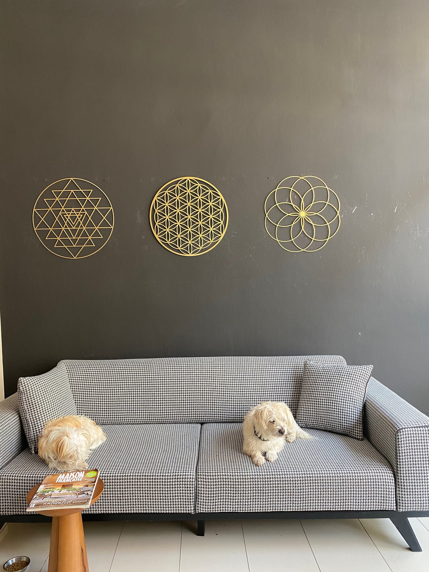 Sacred Geometry Gold Wall Art Set -W262