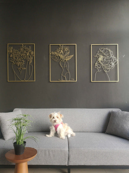 Woman Body Art Set, Gold Metal Wall Decor, Above Bed Decor, Above Couch Art, Unique Home Decor, Large Wall ArtGallery Wall Decor, - BlackIvyCraft