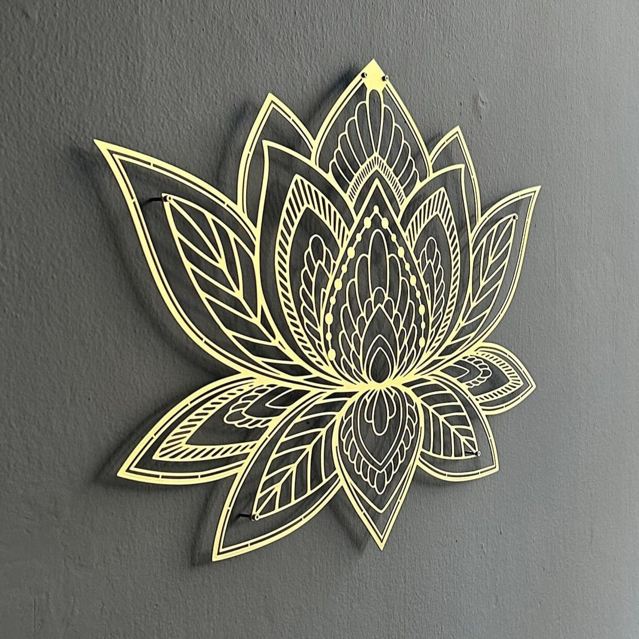 Gold Mandala Lotus Wall Art, Lotus Metal Wall Art, Gold Metal Wall Art, Yoga Studio Decor, Large Wall Decor, Modern Living Room Decor