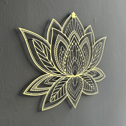 Gold Mandala Lotus Wall Art, Lotus Metal Wall Art, Gold Metal Wall Art, Yoga Studio Decor, Large Wall Decor, Modern Living Room Decor