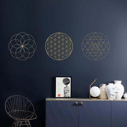 Sacred Geometry Gold Wall Art Set -W262