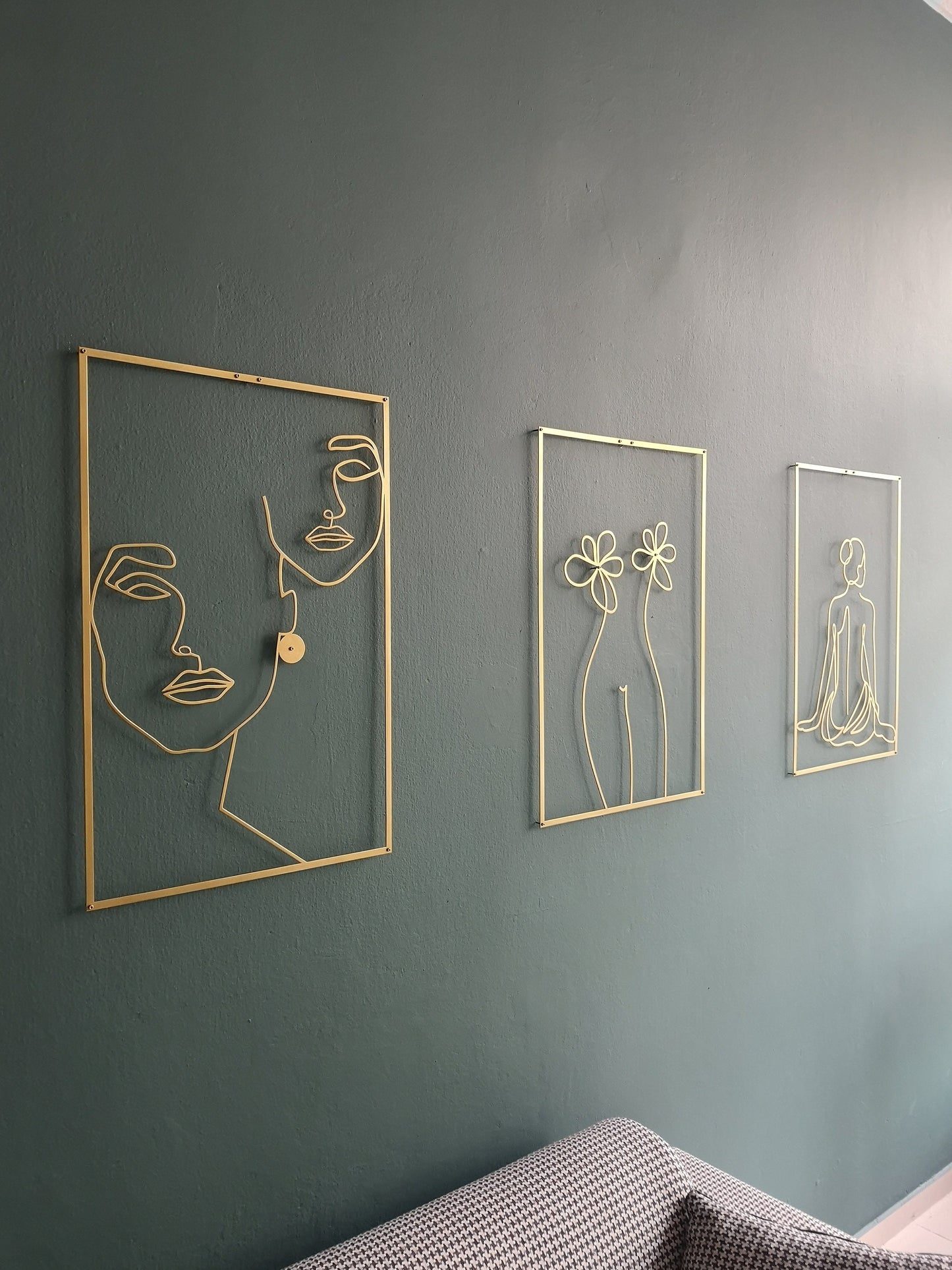 Custom Woman Metal Art, Gold Female Wall Art Set, Female Body Decor, Above Bed Decor - BlackIvyCraft